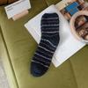 Calcetines para Hombre Otoño e Invierno Engrosados de Forro Polar Coral de Media Caña Engrosados para Casa Piso Dormir a Rayas