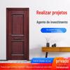 Conjunto de Porta de Madeira Maciça Composta Sem Pintura da Fábrica Chongqing Ips Porta de Vidro Porta Simples para Quarto