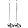 Cuchara para hot pot de acero inoxidable de tres orificios cuerpo desnudo mango largo grueso concha para sopa colador de sopa cuchara de sopa de hotel cuchara de sopa comercial colador