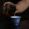 Taza de té de cerámica pintada a mano con espacio en blanco para caligrafía, adecuada para todas las estaciones, taza individual para uso doméstico