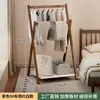Perchero de pie para dormitorio, tendedero interior doméstico de doble barra, estante de almacenamiento simple y multifuncional para colgar ropa