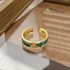 Anel Aberto Colorido Popular Vintage Retrô Esmaltado para Mulheres, Anel de Personalidade de Luxo Leve de Nicho