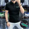 Polo de manga corta transpirable de alta gama, ligero y de lujo, de calidad sólida, estilo nuevo de verano 2025 con logotipo distintivo para hombre.