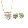 Set de Collar y Pendientes de Zirconia Lujo Ligero Accesorios para Vestido de Novia de Boda Joyería Árabe de Oriente Medio Brillante para Mujer Forma de Gota de Agua