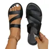 Sandalias Planas de Estilo Europeo y Americano para Mujer, Nuevos Zapatos de Playa Slip-On de Verano, Tallas Grandes 36-43, Pantuflas de Punta Abierta de Moda