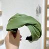 Faixa de Cabelo Cruzada de Cor Sólida Aba Larga Cabelo Amassado Lavar Cabelo Faixa de Cabelo Versátil Coreana Elegante Faixa de Cabeça Verde Cartão de Cabelo