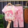 Pijama Nuevo de Verano para Niñas Pantalón Corto de Dibujos Animados para Niños Conjunto de Dos Piezas para Niños y Niñas Grandes Ropa de Casa para Niños