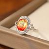 Anillo de Cristal de Turmalina Verde Púrpura Degradado Diamante Cuadrado Grande Súper Flash Transfronterizo Anillo de Zircón para Mujer Joyería de Lujo Ligero de Nicho