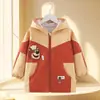 Ropa exterior impermeable y resistente a las manchas para niños, elegante abrigo de otoño e invierno, tallas mediana y grande, chaqueta de algodón con cremallera, adecuada para usar sobre la ropa