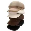 Boina Negra Pico de Pato Estilo Literario Retro Japonés para Mujer Casual Versátil Temperamento Muestra Rostro Pequeño Sombrero Octagonal Nube