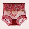 Ropa Interior Sexy de Encaje de Cintura Alta para Mujer Abdominal Levanta Caderas Malla Transpirable Calzoncillos para Mujer Ahuecados Antibacterianos Talla Grande Cuatro Estaciones
