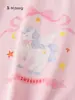 Bangxuan Huzhou Zhili Roupa Infantil Meninas Manga Curta Desenho Animado Pônei Camiseta Infantil Top Rosa Doce Roupa de Verão para Bebê