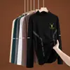 Camiseta de Manga Larga de Polar de Doble Cara para Hombre, Otoño e Invierno, Cuello Alto, Corte Ajustado Casual Unisex, Camiseta Base, Cuello de Solapa, Top Cálido