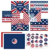 Hk028 Dia da Independência Americana 4 de Julho Cartão de Convite Cartão de Saudação Desenho Animado Conjunto de Envelopes para Cartão de Saudação
