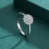 Anillo de Lujo Ligero Flor de Copo de Nieve Cao Shi para Mujer Shein Galvanizado Metal Exportación Artículo Popular Estilo a Juego con Vestido de Novia