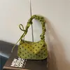 Bolsa de Ombro Estilo Coreano Plissada Diária para Trabalho Chic, Bolsa de Braço para Mulheres, Bolinhas Fofas, Moda Versátil de Alto Valor
