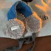 Orejeras de Lana de Cordero para Mujer Invierno Estilo Coreano Invierno Azul Engrosadas Felpa Cálidas y a Prueba de Frío Bolsas para Orejas de Exterior para Ciclismo