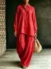 Amazon 2026 Verano Nuevo Ropa Femenina Transfronteriza Camisa de Manga Larga y Pantalones Sueltos Conjunto de Dos Piezas