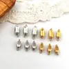 Hebilla de lingote de acero inoxidable de oro de 18 quilates que conserva el color, cierre de frijol de la suerte, conector de hebilla para collar de perlas, accesorios para joyería DIY
