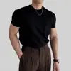2026 Nova Camiseta Versátil de Manga Curta Slim Fit, Tendência Tamanho Grande Estilo Americano Seda de Gelo Fresca Camiseta de Manga Curta para Homens no Verão