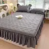 Falda de Cama Nueva Sábana Ajustada Sábana Ajustada Acolchada Juego de Tres Piezas Falda de Cama Estilo Encaje Cubrecama Empaquetado Dropshipping Transfronterizo
