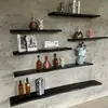 Estante de Almacenamiento Colgante de Pared Divisoria de Una Palabra Transfronterizo al por Mayor para Dormitorio Sala de Estar Cocina Pared de Fondo Estante de Almacenamiento Simple de Madera