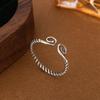 Anillo Ajustable de Plata de Ley 925 Negro Wukong para Mujer, Estilo Lujo Ligero de Gama Alta, Anillo Personalizado con el Hechizo Mágico, Joyería de Anillos de Pareja