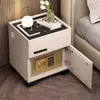 Nova Mesa de Cabeceira Segura Fechadura Integrada por Senha Cofre Doméstico Pequena Mesa de Cabeceira Aglomerado