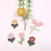 Ropa Calcetines Ropa Decoración Bordado Parche Pequeño de Tela Creativo Poliéster Colorido Mitad Flor Tulipán Parche Bordado Parche