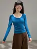 Camiseta Básica de Manga Larga con Cuello Redondo, Polar Fino Cepillado Versátil Eco-Silk de 260g para Mujer, Otoño e Invierno, Top de Hombro Normal