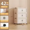 Caja de almacenamiento plegable para uso doméstico en el dormitorio, gabinete de almacenamiento de plástico de doble puerta, organizador de múltiples capas para juguetes, bocadillos, ropa y revistas