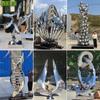 Grandes Esculturas de Aço Inoxidável em Locais Cênicos, Praças de Jardins Externos, Ornamentos Metálicos Abstratos, Esculturas de Arte, Esculturas de Paisagismo