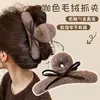 Exquisita pinza de tiburón que hace que el cabello luzca más voluminoso, pinza de pelo a cuadros versátil de lujo ligero para mujer, elegante pinza de garra triangular estilo coreano, pinza de pelo retro