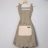 Delantal de Fábrica para Mujer Hogar Cocina Catering Ropa de Trabajo Especial 2024 Nuevo Celebridad de Internet Algodón Lino Cintura de Cocina Moda