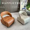 Taburete con Ruedas Giratorias, Silla Móvil para Uso en Casa, Taburete Bajo con Respaldo para Sala de Estar