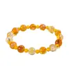 Pulsera de Cristal Amarillo Torre con Cuentas para Mujer Moda de Alta Gama Simple Versátil Pulsera de Ágata Amarilla Joyería al por Mayor