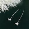 S999 Sterling Prata Bow Brincos Feminino Verão Elegante Tassel Brincos High Sense Light Luxury Niche Design Brincos de Prata