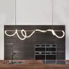 Luminária Minimalista para Sala de Jantar Luz de Luxo Arte Nota Lustre Designer Criativo Luminária de Tira Lâmpada de Linha para Mesa de Jantar Bar