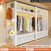 Prateleira Guarda-Roupa Armário de Armazenamento para Quarto Montagem Simples Suporte de Roupa Aberto de Chão Armário de Armazenamento para Quarto de Aluguel Hall de Entrada