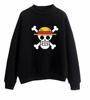 Sudadera holgada con forro polar de Riman Cross-border New One Piece Straw Hat Group con logotipo envolvente para hombre y mujer