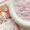 Cuentas redondas de pastel con forma de ola y corazón teñidas acrílicas, material de cuentas hechas a mano para pulsera, cadena de teléfono móvil, accesorios