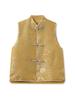 Chaleco Estilo Nacional Nuevo Estilo Chino Retro con Cuello Alto Abotonado, Diseño de Bordado Pesado, Chaleco Versátil de Seda de Morera N1007