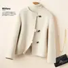 Nuevo Estilo Otoño e Invierno 2026 Abrigo de Lana Doble Faz para Mujer, Holgado y Moderno, Estilo de Alta Gama, Abrigo de Lana de Cuello Redondo