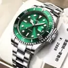 Comercio exterior reloj verde fantasma de agua reloj para hombre reloj para hombre calendario correa de acero reloj de cuarzo fabricantes de relojes en stock venta al por mayor generación