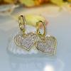 Pendientes de plata s925 con forma de corazón y circonitas, estilo japonés y coreano, con personalidad sencilla, ligeros y lujosos, para mujer.