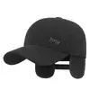 Gorro Cálido de Invierno para Personas de Mediana Edad y Mayores, Gorra de Béisbol Simple y a la Moda para Exteriores a Prueba de Frío con Protección para los Oídos y Gorro de Pato Cálido de Terciopelo para Hombres
