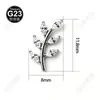 Brincos Piercing Studs de Liga de Titânio G23 Transfronteiriços com Zircônia Embutida, Brincos de Moda Personalidade Seis Folhas do Fabricante e Joias Piercing para Lábio
