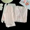 Pijama para niñas, conjunto de algodón nube de manga larga para primavera y otoño, estilo dulce de princesa, para niñas mayores y pequeñas, ropa de estar para niños