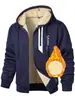 Novo Suéter Masculino com Estampa Digital Forrado com Fleece Espesso Tricô Masculino Outono e Inverno Jaqueta Cardigan Masculina com Zíper