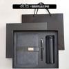 Traje de caja de regalo para cuaderno de negocios, bloc de notas de superficie suave personalizado con logotipo, juego de taza térmica con unidad USB, regalo para actividad